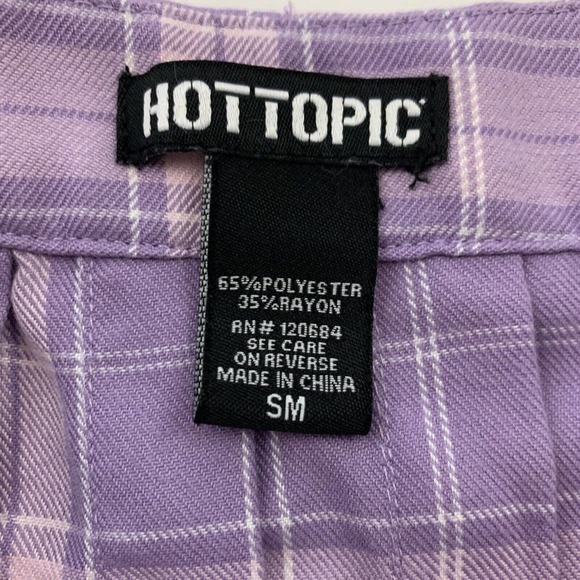 Hot Topic Plaid Mini Skirt Size S Purple Pink Pleated Retro Clueless Short - Picture 5 of 9
